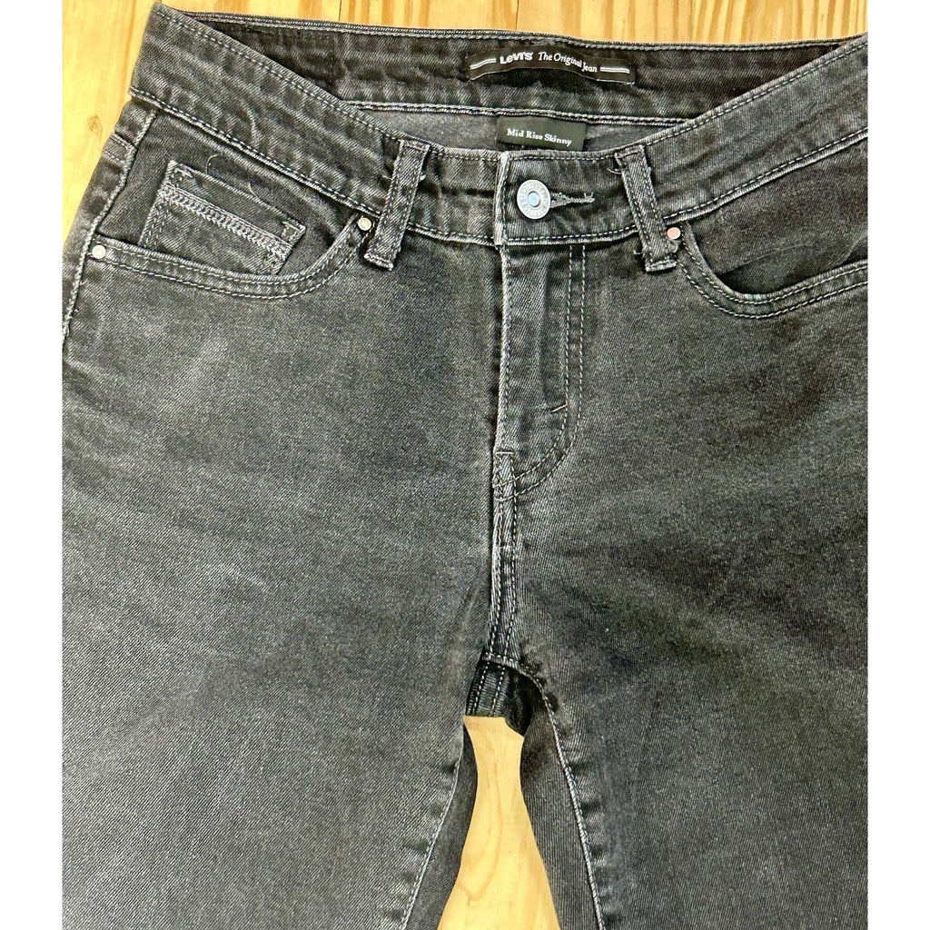 Levis Women's Jeans Size 2 Black Denim 2M Mid Rise Skinny - 1769 .