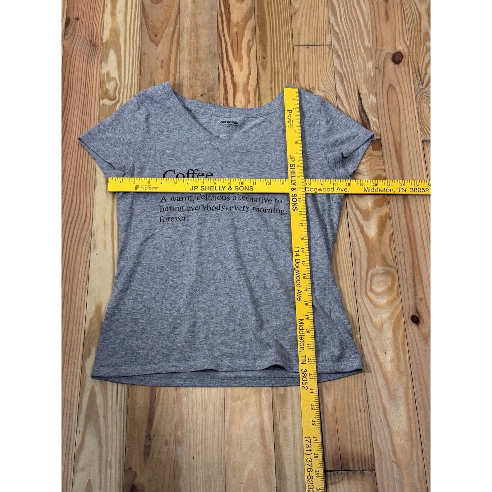 Women's Large Joe Boxer Short Sleeve Gray V-Neck T-Shirt