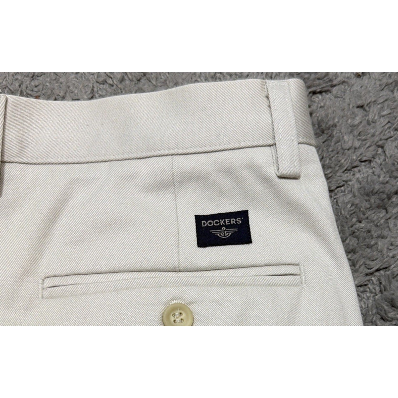 Dockers Individual Fit Waistband Pants Mens W36xL34 Biege Straight Slash Pocket
