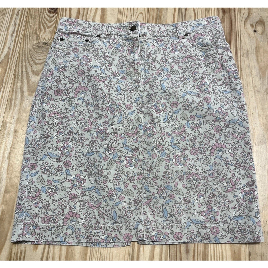 Jones New York skirt Paisley Floral Print Khaki Size 6