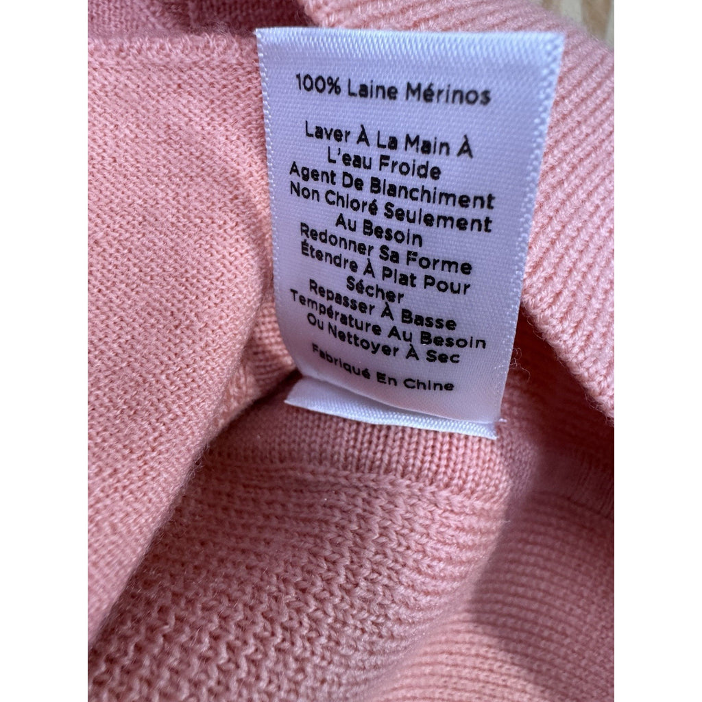 Talbots Sweater Jacket Orange Italian Merino Wool Women’s PM Button Up Coat