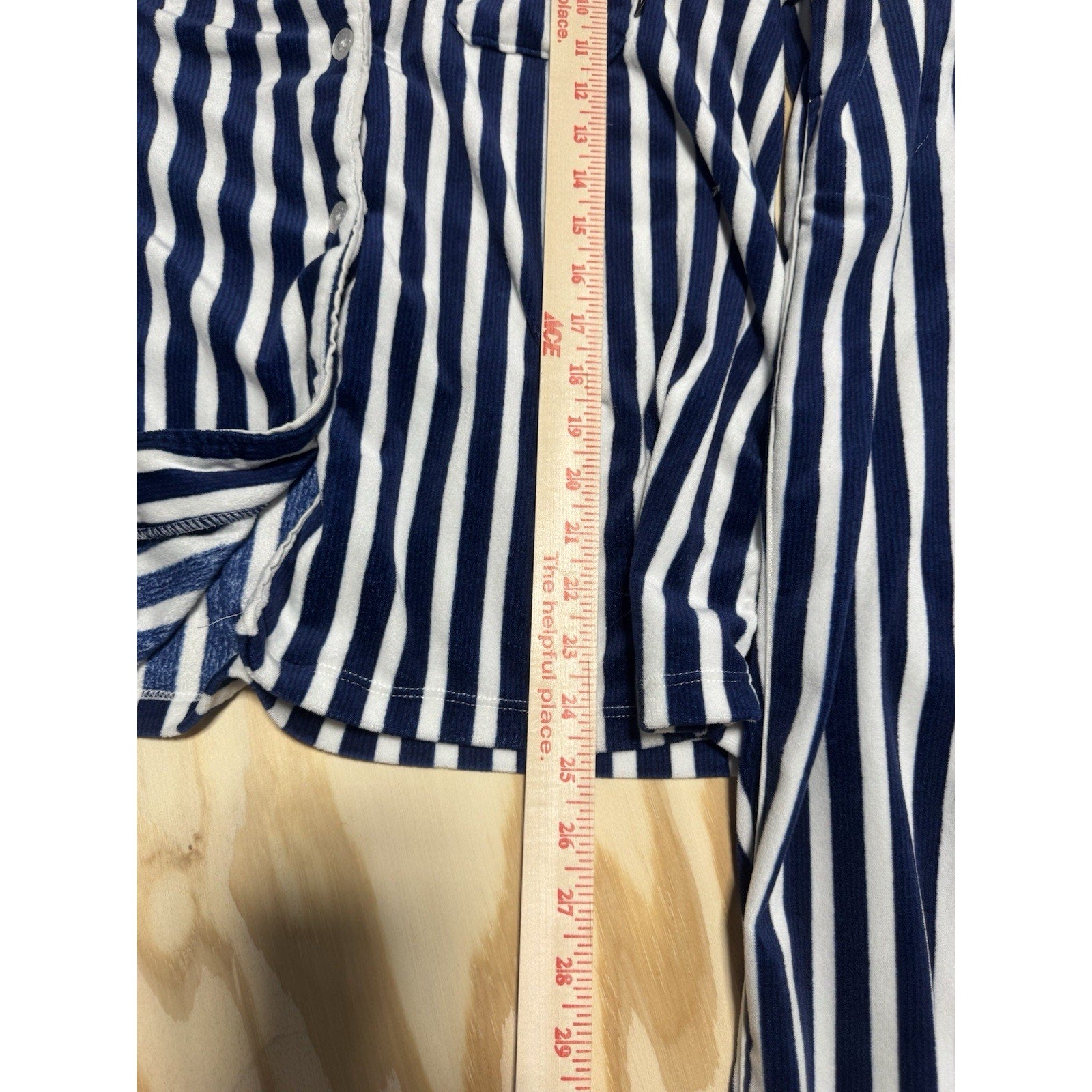 Simply Vera Wang Pajamas Size L Super Soft Plush Blue White Stripe