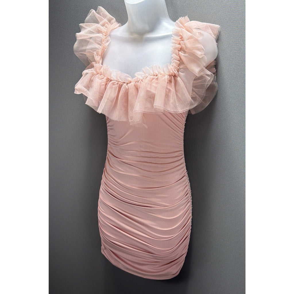 Hello Molly Pink Lace Mini Dress Size XS US 2/ AU 6