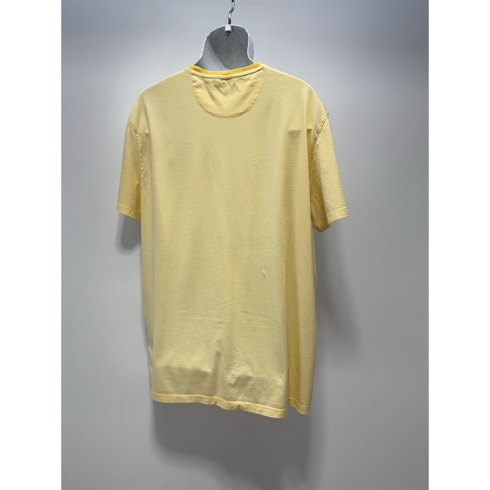 CALVIN KLEIN Yellow White Striped Supima Cotton Crewneck Short-Sleeve T-Shirt 2X