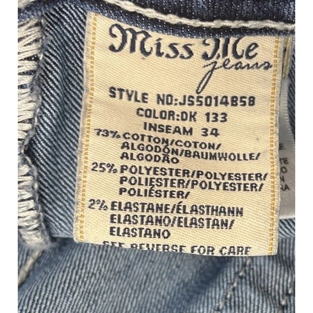 Miss Me Signature Womens Blue Jeans Low Rise Bootcut Denim Size 29