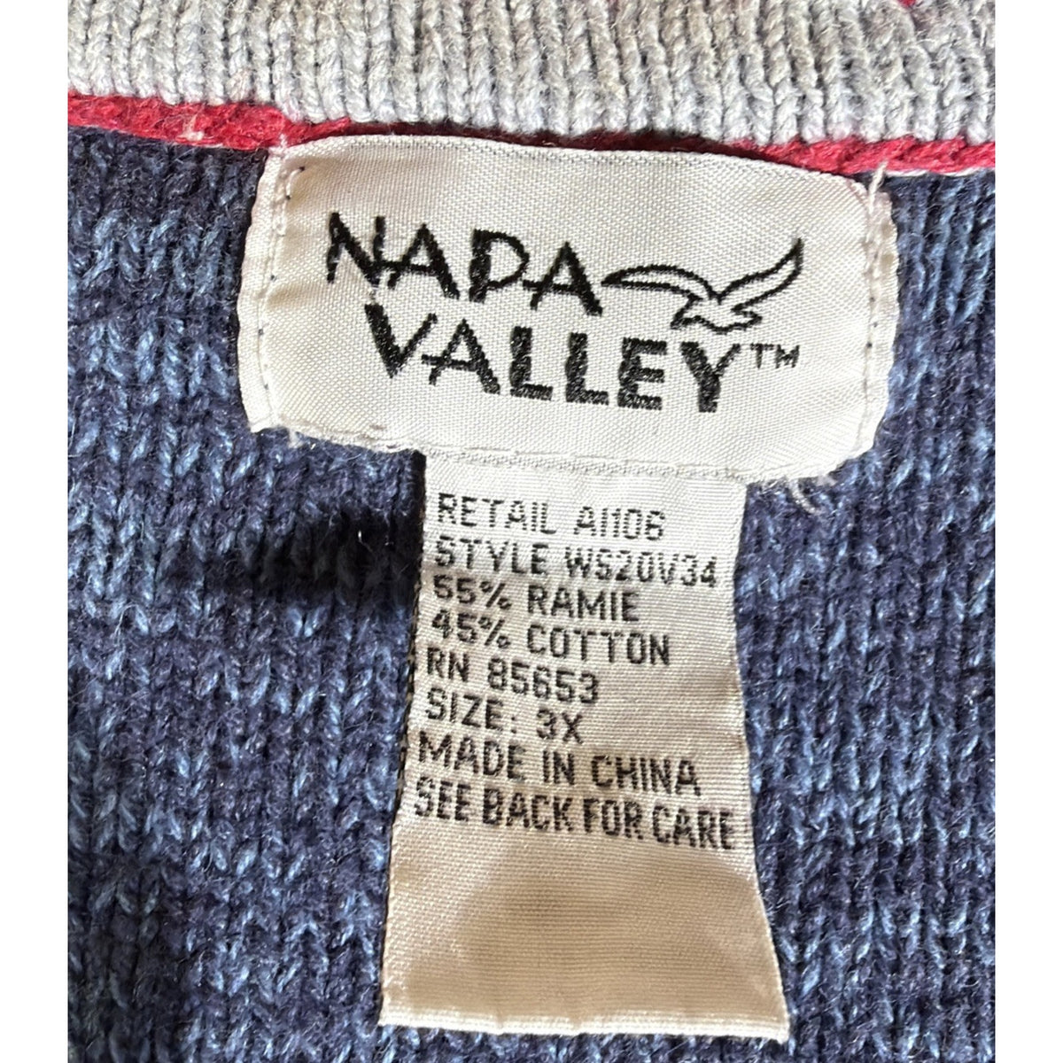 Vintage Napa Valley Embroidered Vest Women's Plus Size 3X Grandma Teacher 90s