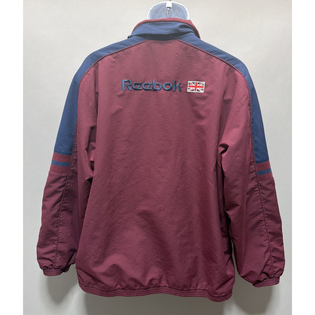 VINTAGE Reebok Classic Embroidered Track Jacket Adult M Burgu Blue Spell Out