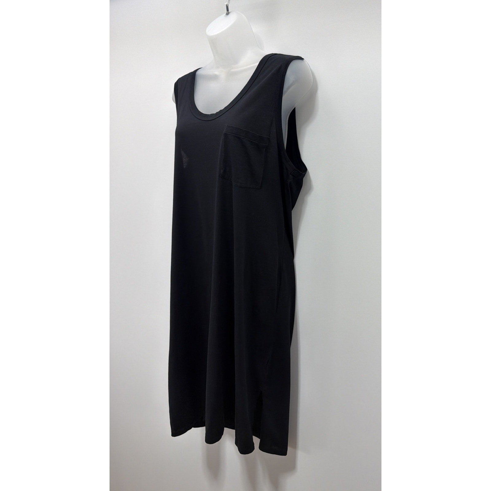 J CREW BLACK T - SHIRT DRESS STRAIGHT LINE SOLID WOMEN SIZE L
