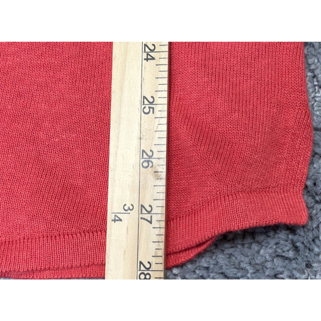 Talbots Size L Petite Linen Reddish Pink Knit Sweater Top Beachy Casual Career
