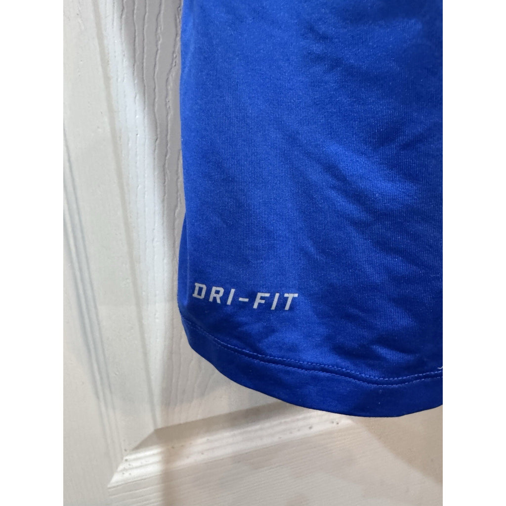 Nike Pro Combat Shirt Mens XL Fitted Blue Mock Base Layer Dri Fit Short Sleeve
