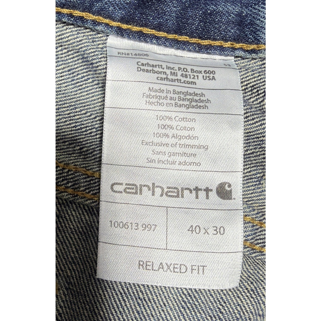 Vintage Carhartt Men's Relaxed Fit Denim Jeans Medium Wash 40x30 14806 Bd53 New
