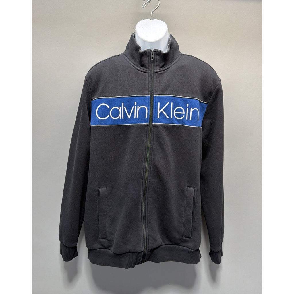Calvin Klein Men's Black Full Zip Soft Fleece Jacket/Sweatshirt Sport Size XL