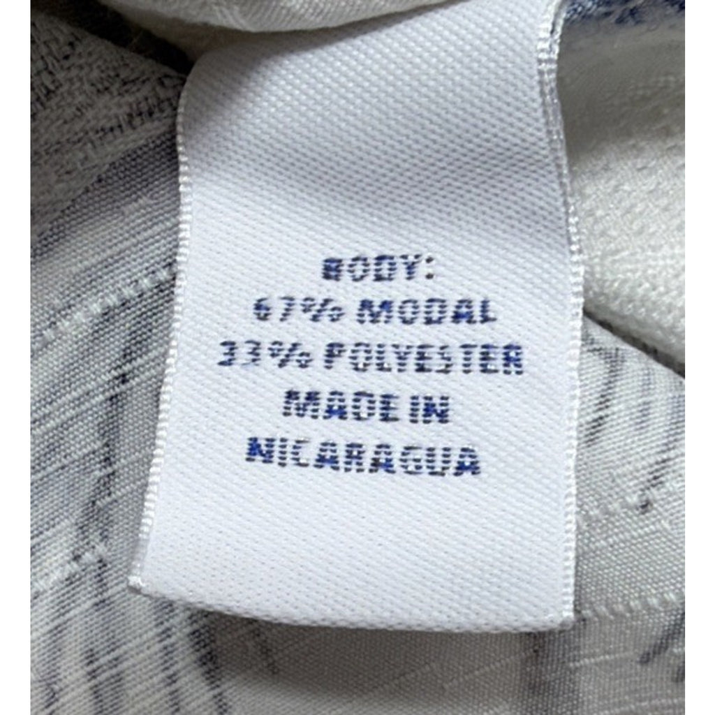 Caribbean Shirt Off White Floral Hawaiian Short Sleeve Button Medium EUC