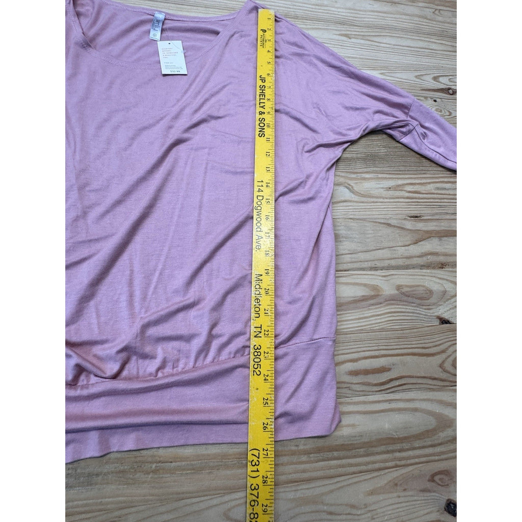 Simlu Peachy Pink 3/4 Sleeve Blouse Rayon Stretch Rayon Women’s Size M