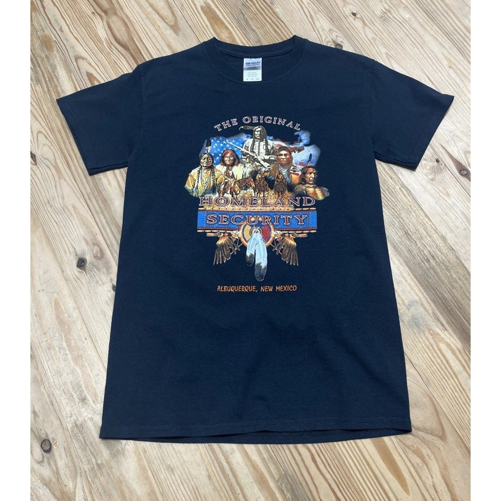 Native American Security Graphic T Shirt Albuquerque New Mexico Size S