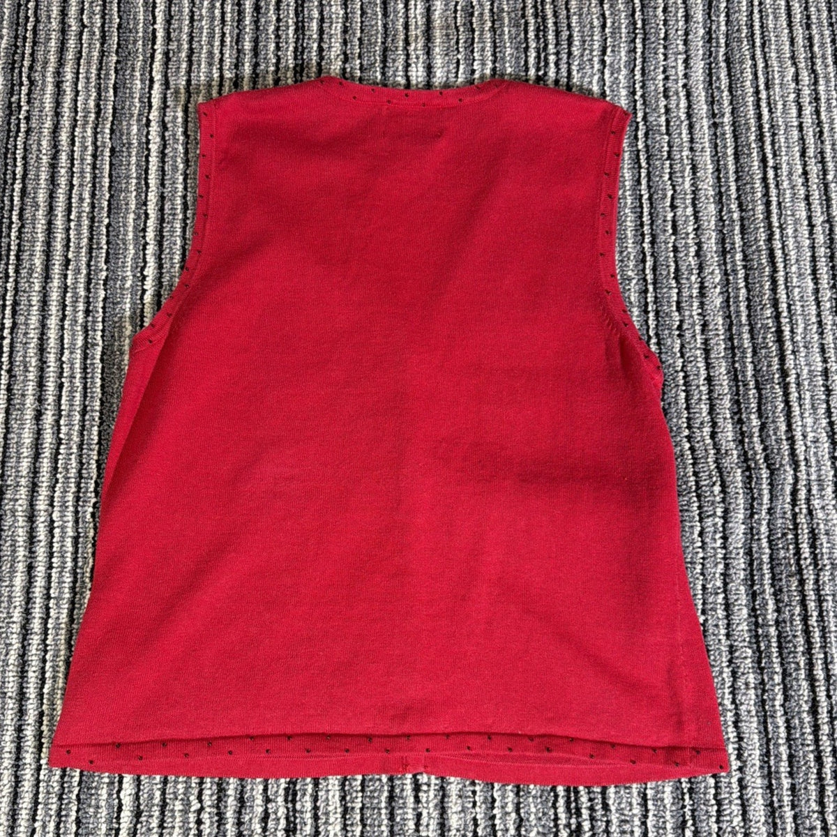 Vtg Designers Originals Studio Joy Vest Christmas Tree Red Knit Buttons Sz PM