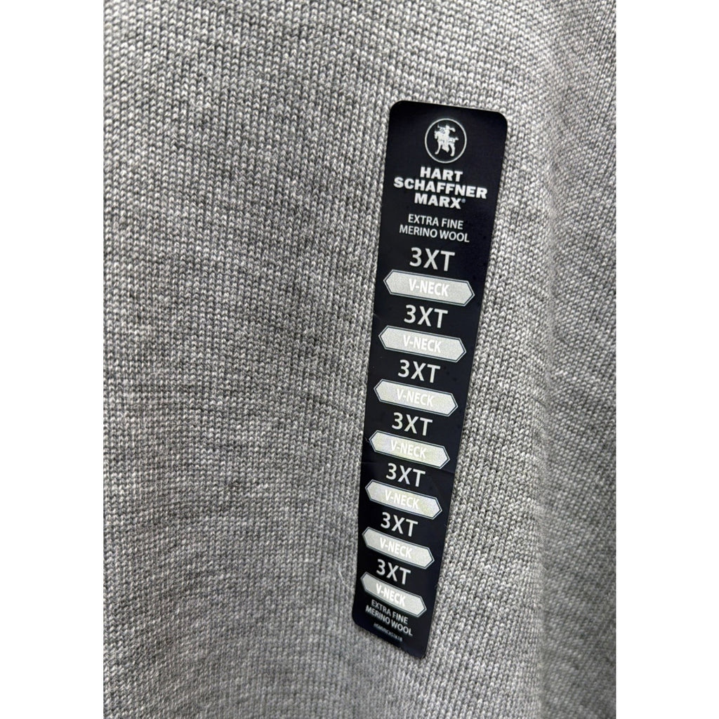 Hart Schaffner Marx Extra Fine Merino Wool V-Neck Sweater Big 3XT New
