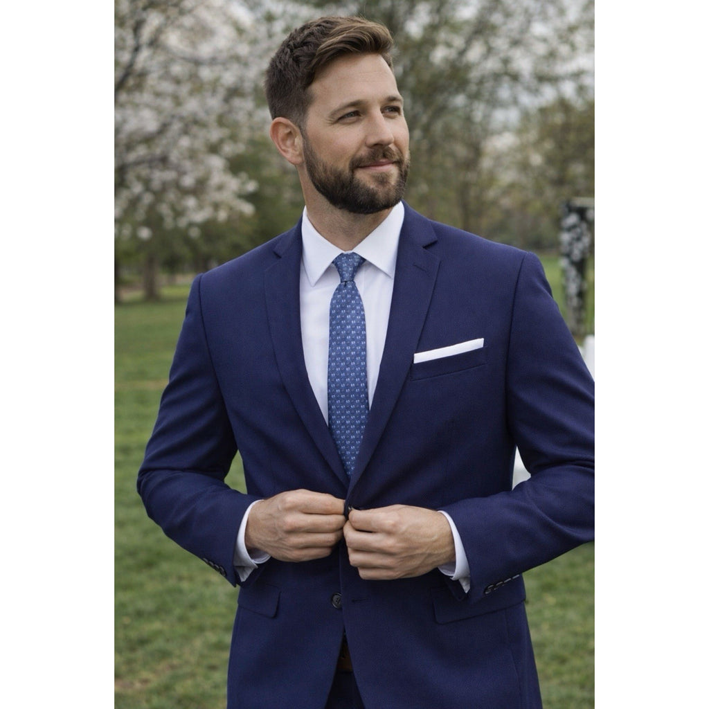 Haggar Active Series Suit Jacket Mens 42 Long Blue Slim Fit Stretch Blazer NWT