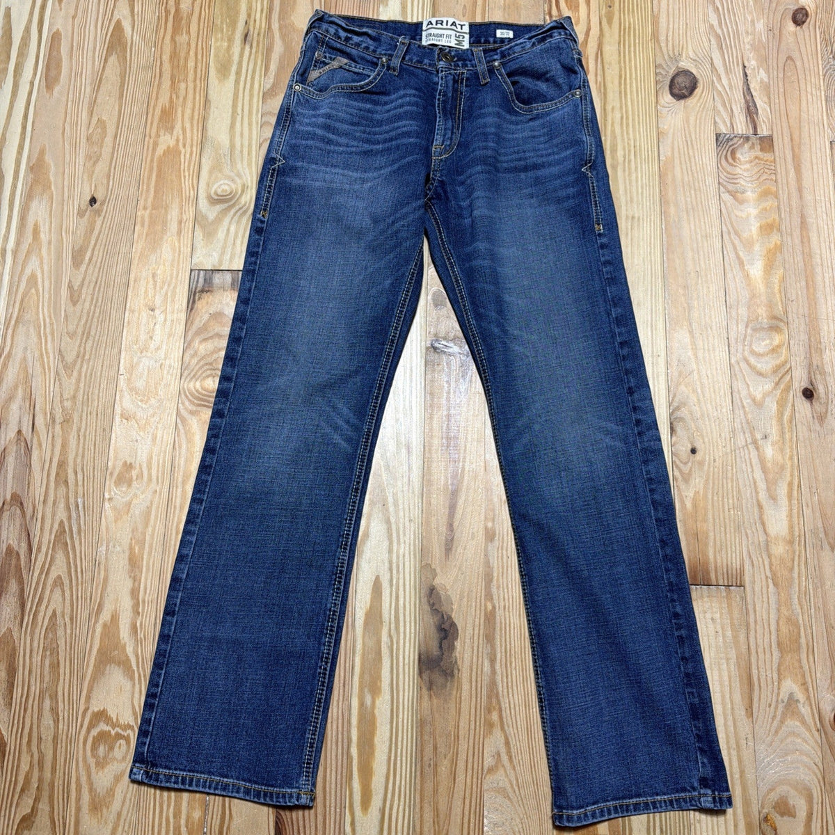 Ariat Mens Jeans 30x32 Blue M5 Straight Leg Madera Stackable Stretch Denim