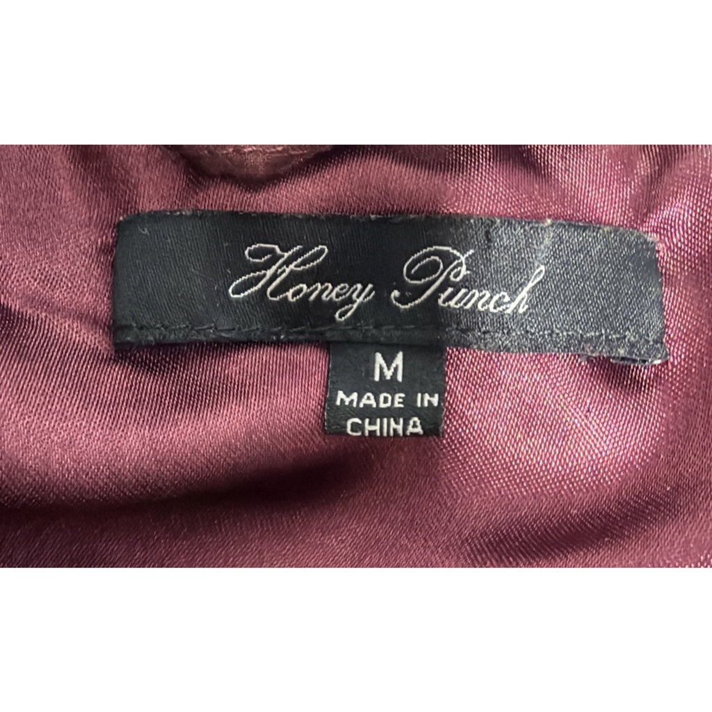 Honey Punch Quilted Linen Blend Red White Stripe Zip Front Lined Vest Medium