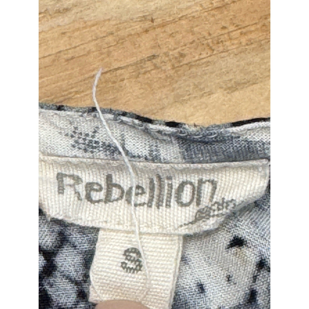 Rebellion Snake Python Animal Print Pattern No Collar Button Front Dress S