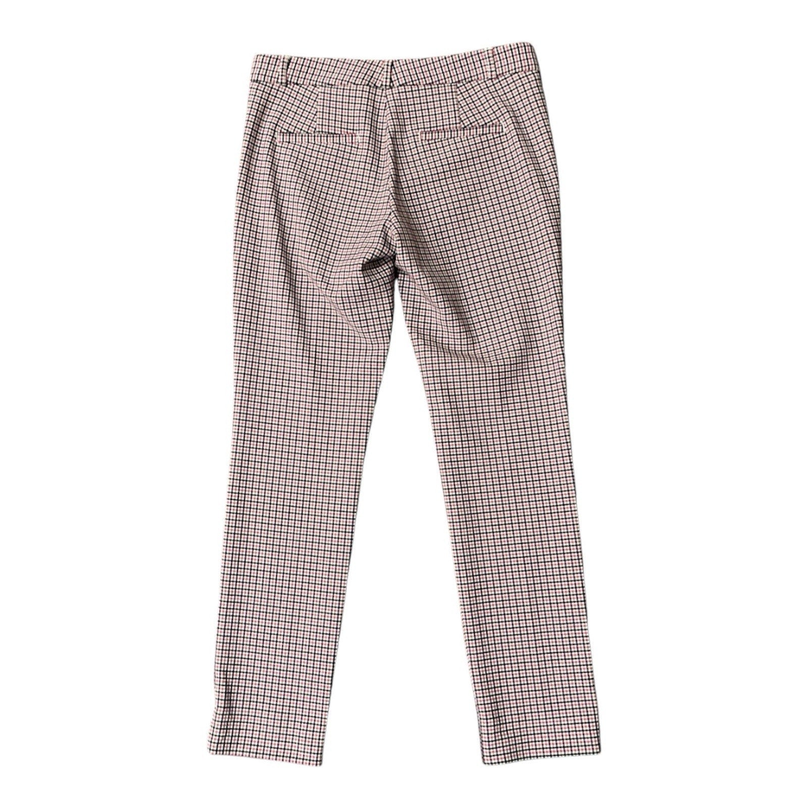 Banana Republic Sloan Dress Pants Women's Size 2 Pink Plaid Mid Rise 30x28