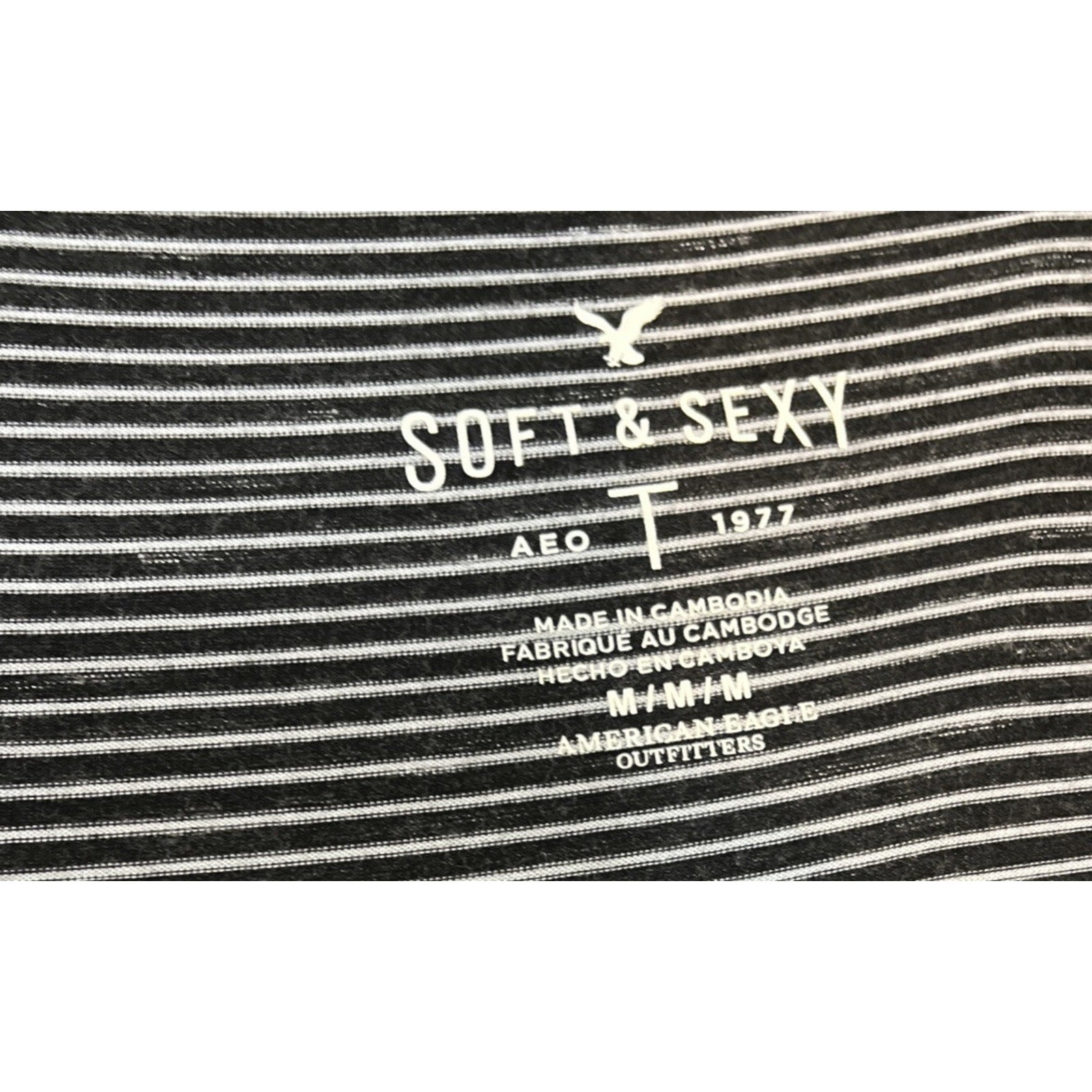 AE Striped Soft & Sexy Bell Sleeve Top Size M
