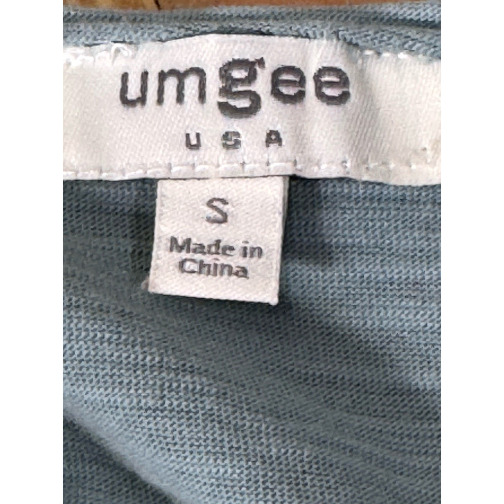Umgee Green Ruffled Tank Women's Size Small Scoop Neck Stretch