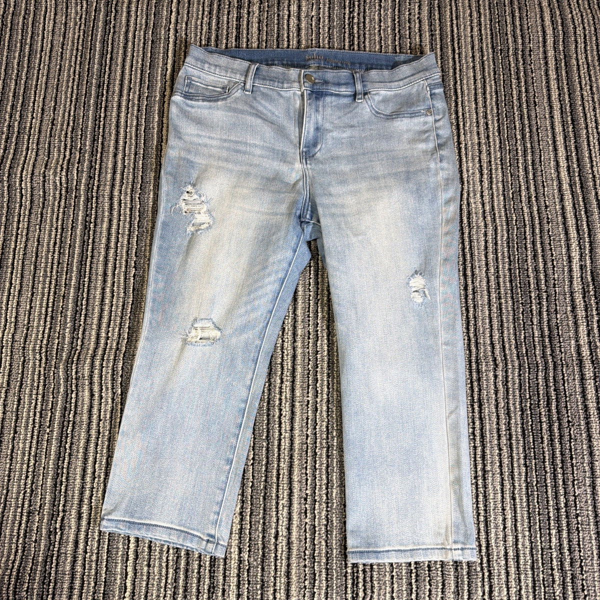 Soho New York Jeans Jegging High Rise Crop Distressed Size 14
