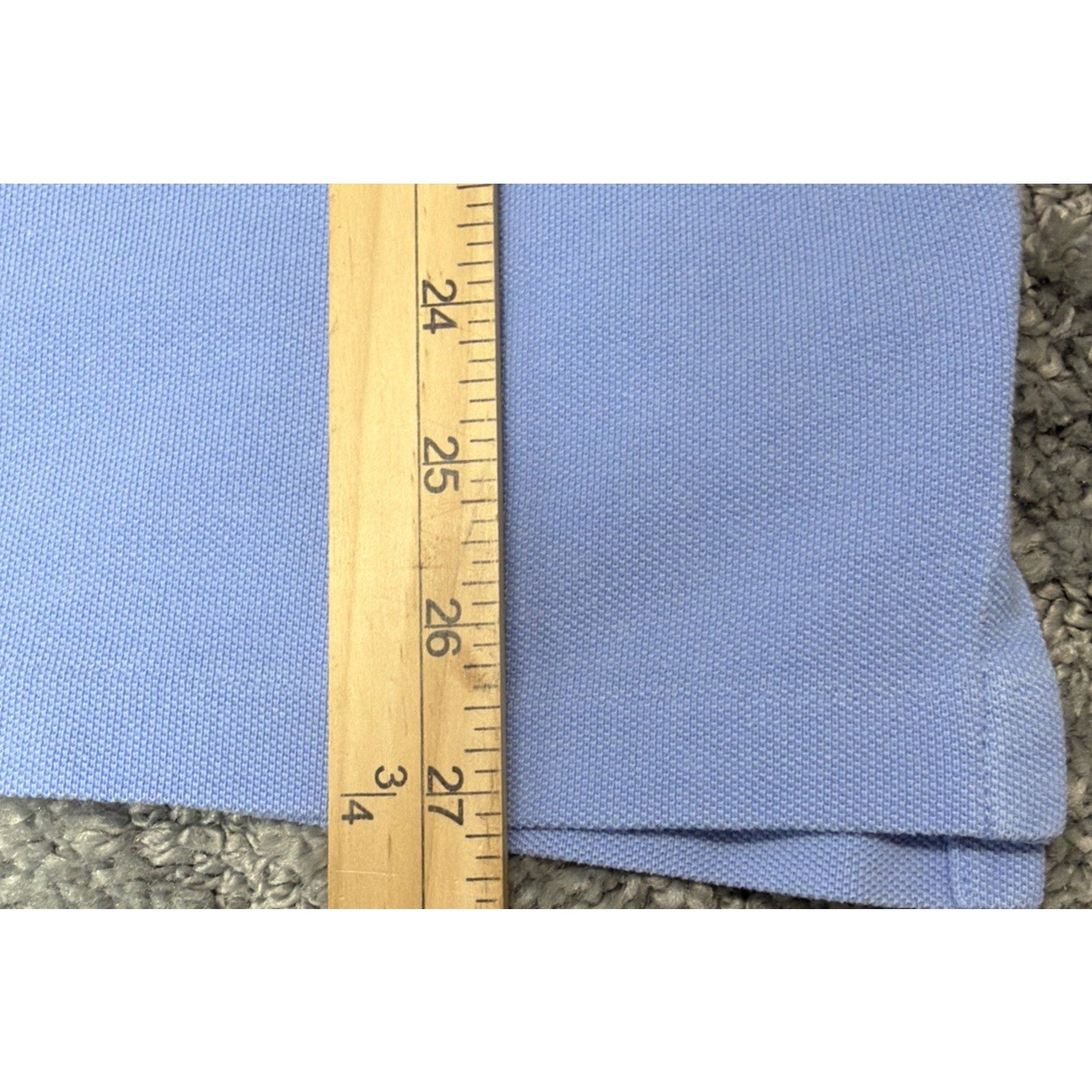 POLO Ralph Lauren Blue Polo Shirt w/Green Pony Logo Mens Large Flaw