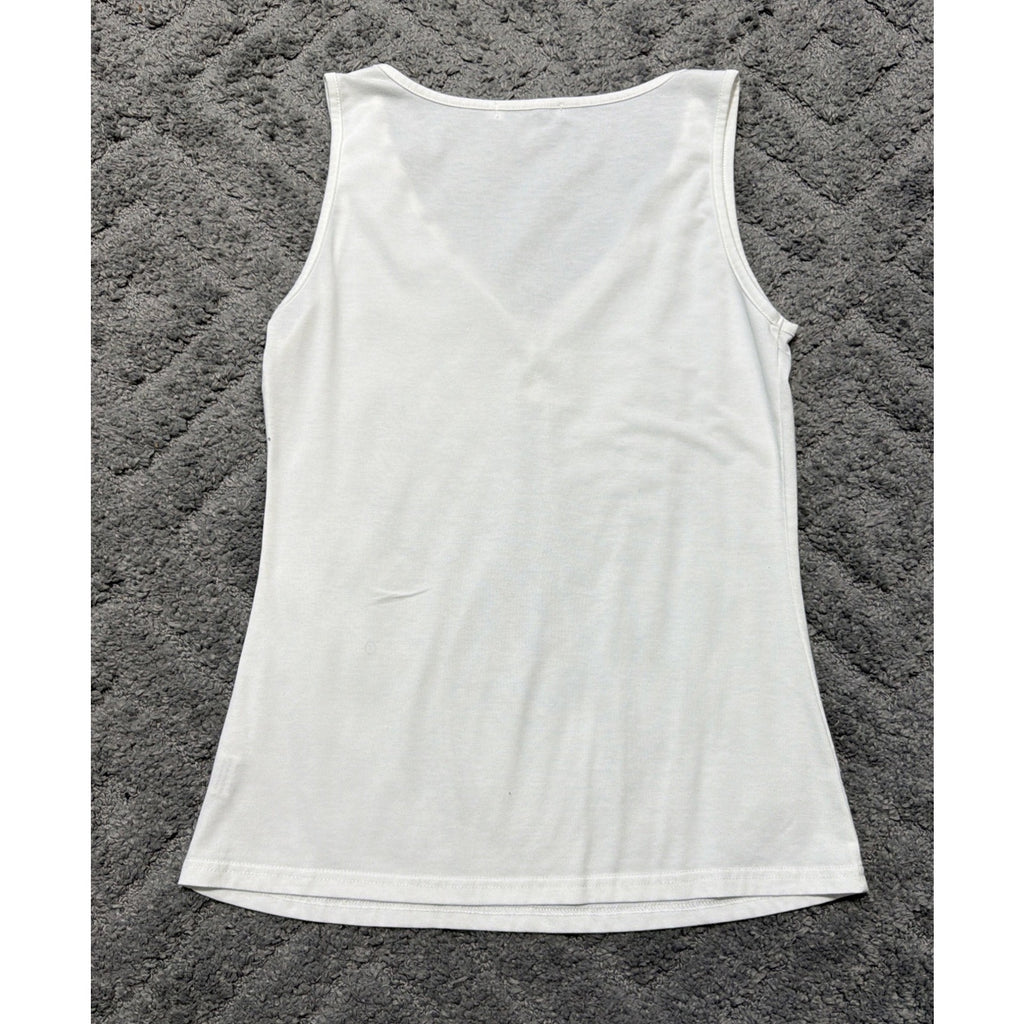 Misslook Tank Top Sleeveless Shirt Womens Size XL White Biker Goth Y2K
