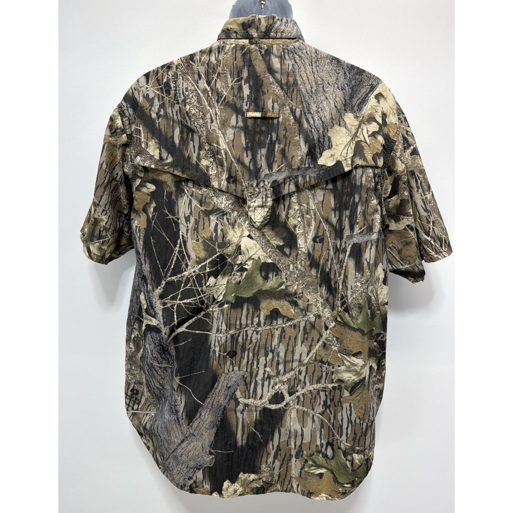 Vintage Remington Shirt Mens L Mossy Oak Break Up Camo Short Sleeve Hunting