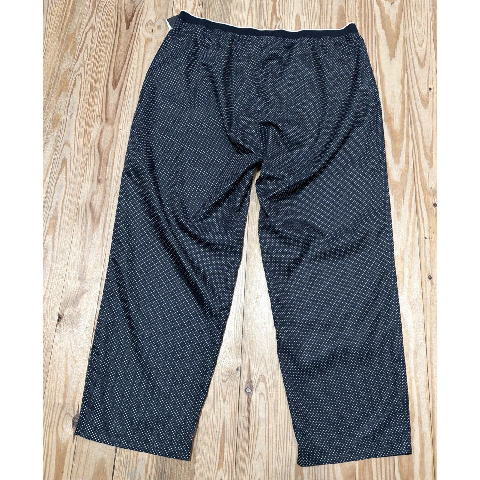 Sag Harbor Sport Activewear Pants Womens 1X Black Polka Dot Elastic Waist New