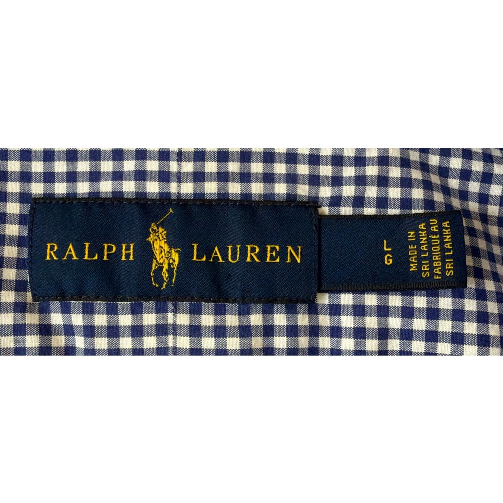 Ralph Lauren Oxford Men’s Blue White Plaid Long Sleeve Button Front Shirt Large