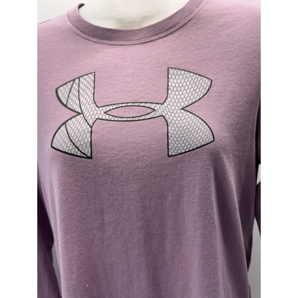 Under Armour Purple Graphic Big Logo Long Sleeve Top Women’s Size Medium