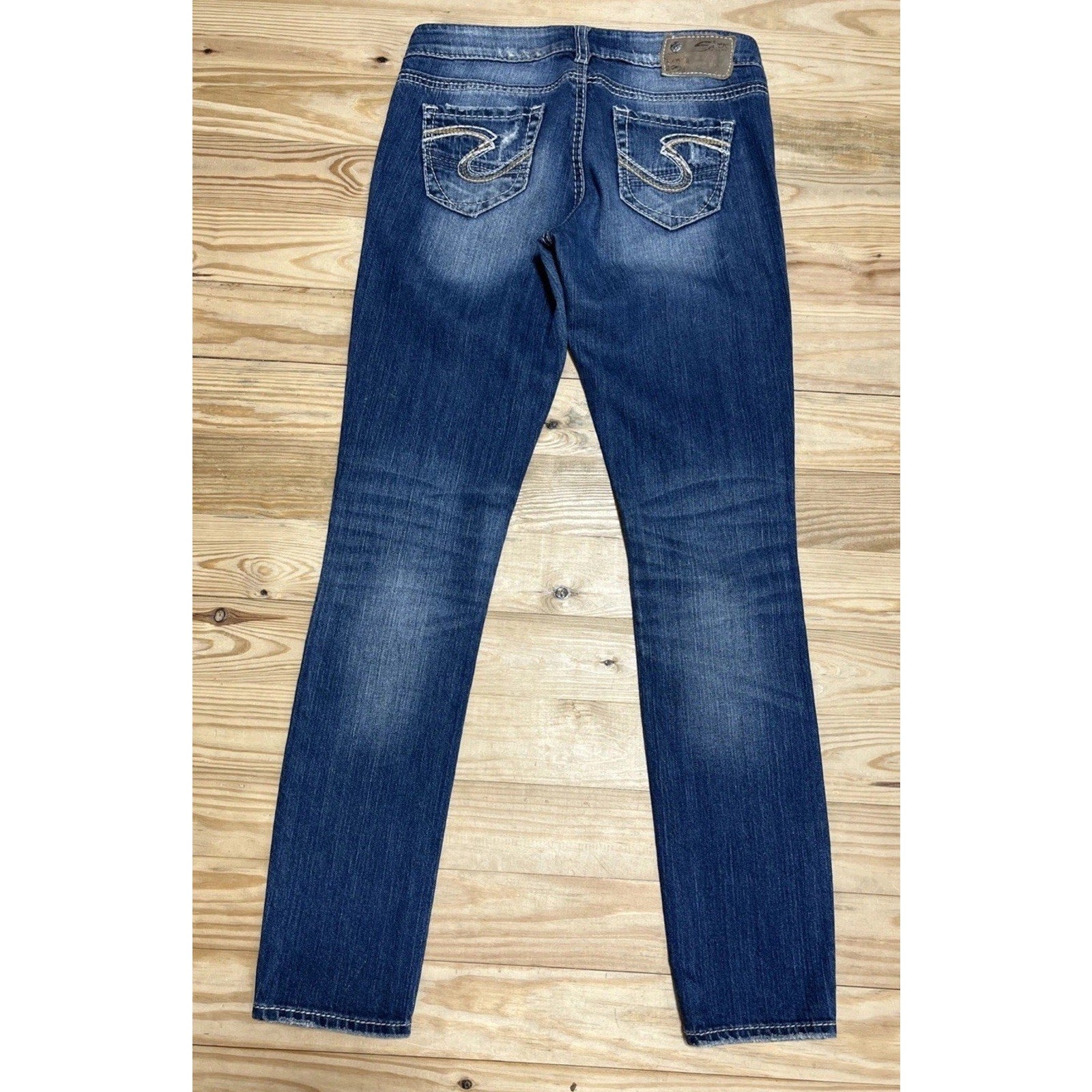 Silver Company Women's Distressed Contrast Stitch Aiko Skinny Jeans Size 25/31