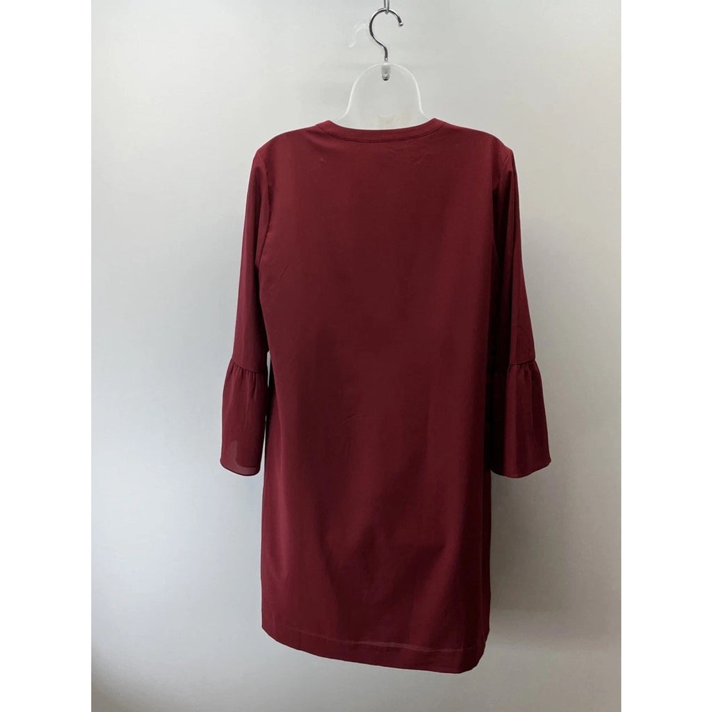 J. Crew Bell Sleeves Lined Shift Mini Dress Red Womens Size 10
