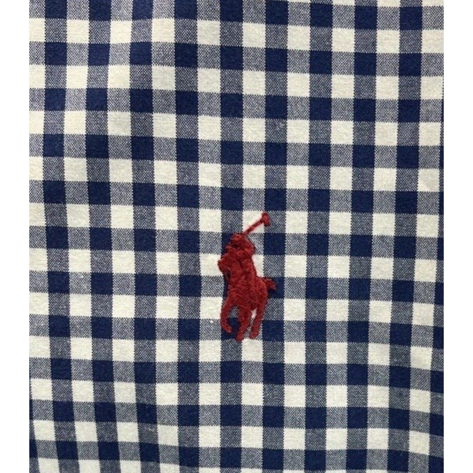 Ralph Lauren Gingham custom fit 100% Cotton Long sleeve Shirt Navy / White L