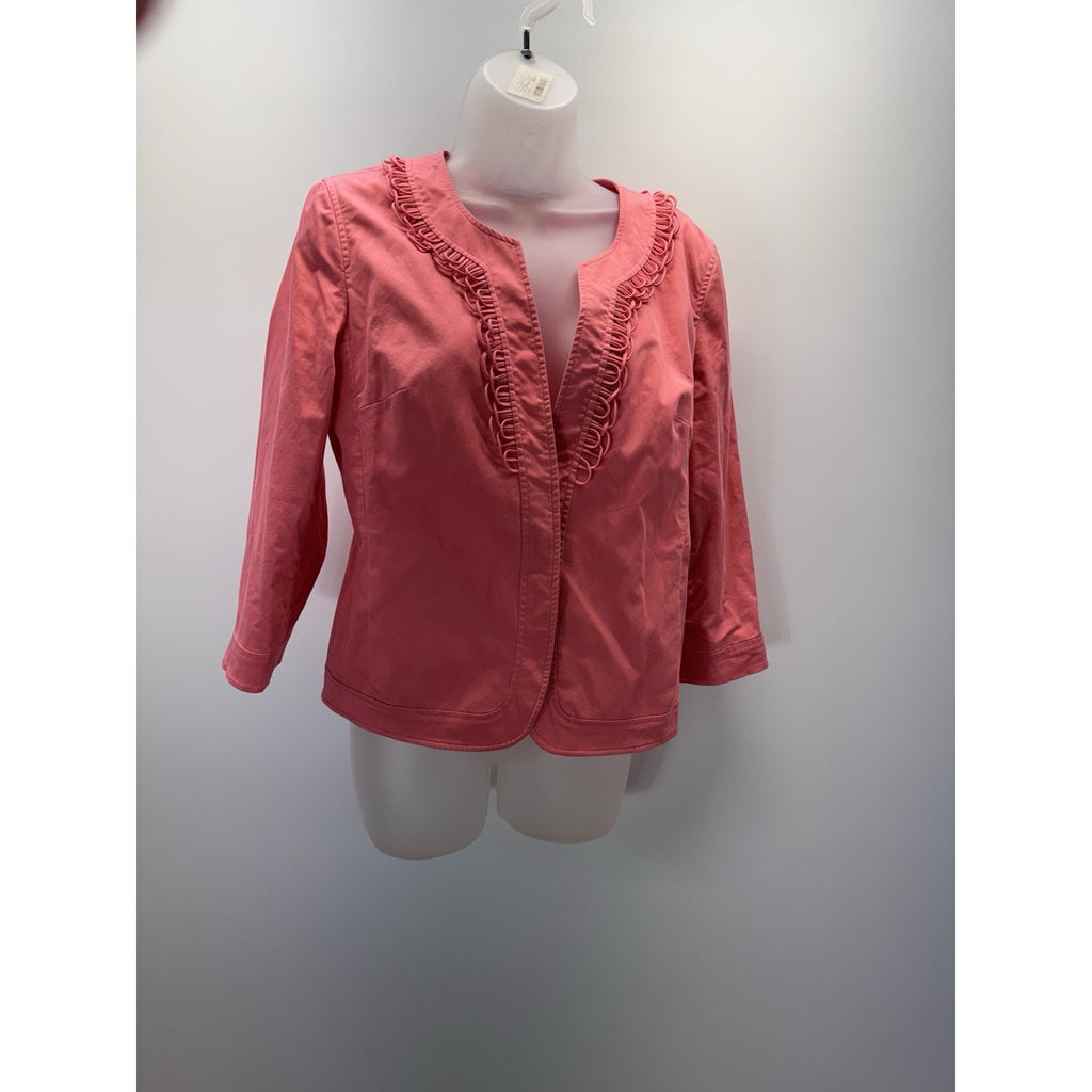 Talbots Jacket Women Pink LP 1 Button Casual With Lining Pockets