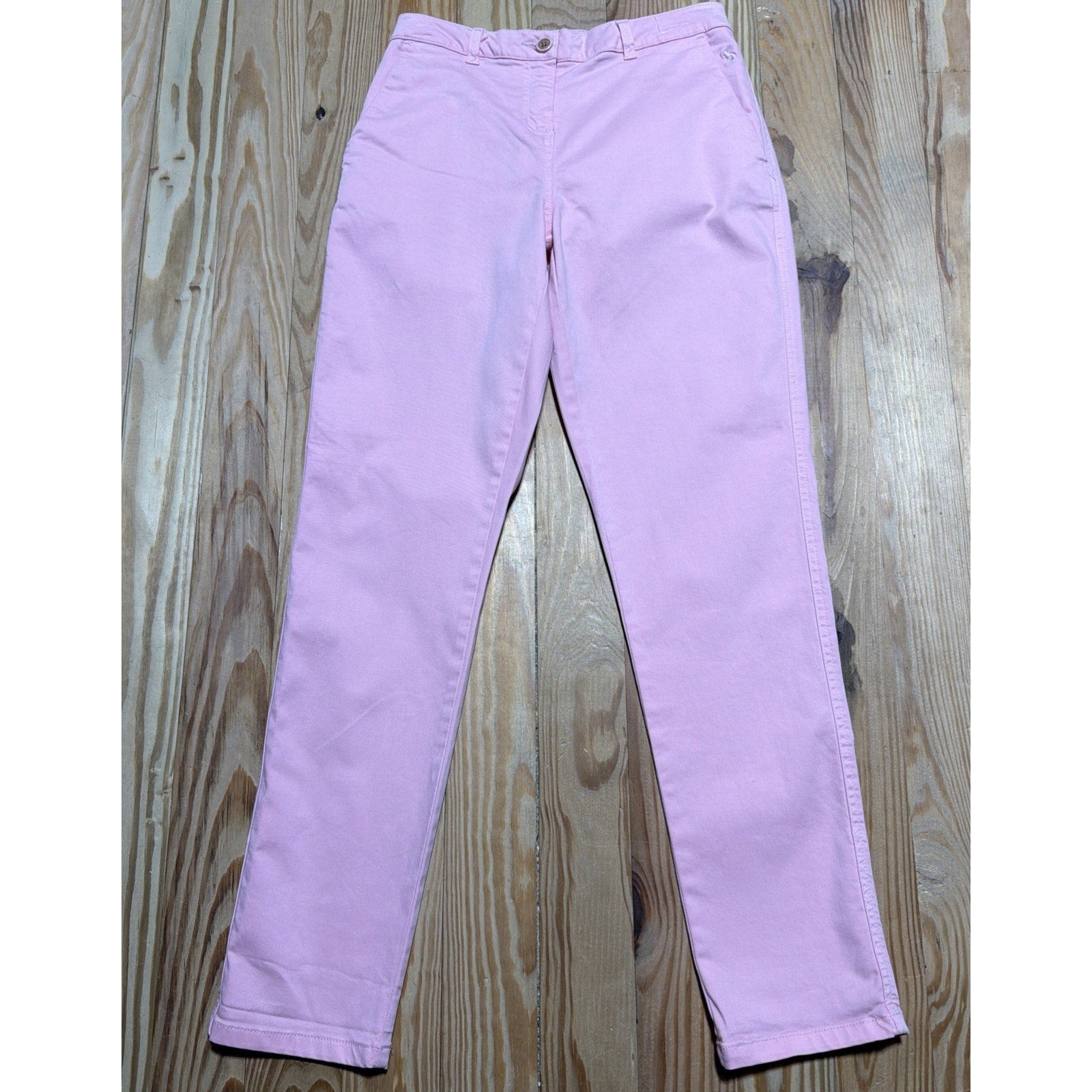 Joules Women Hesford Slim Chinos- Pink Size 6 Mid Rise Stretch