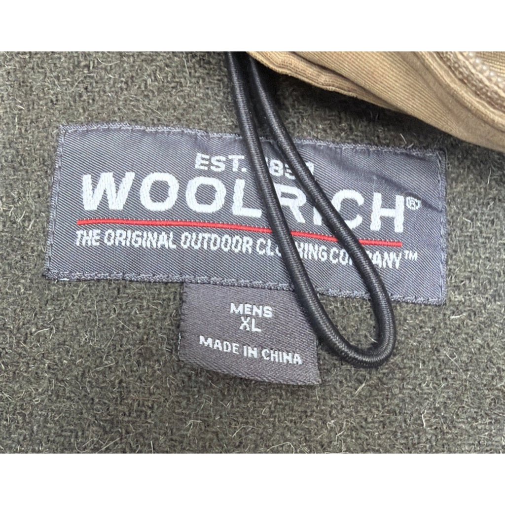 VTG Woolrich Barn Chore Coat Jacket Brown Dark Wheat Blanket Wool Lining SZ L
