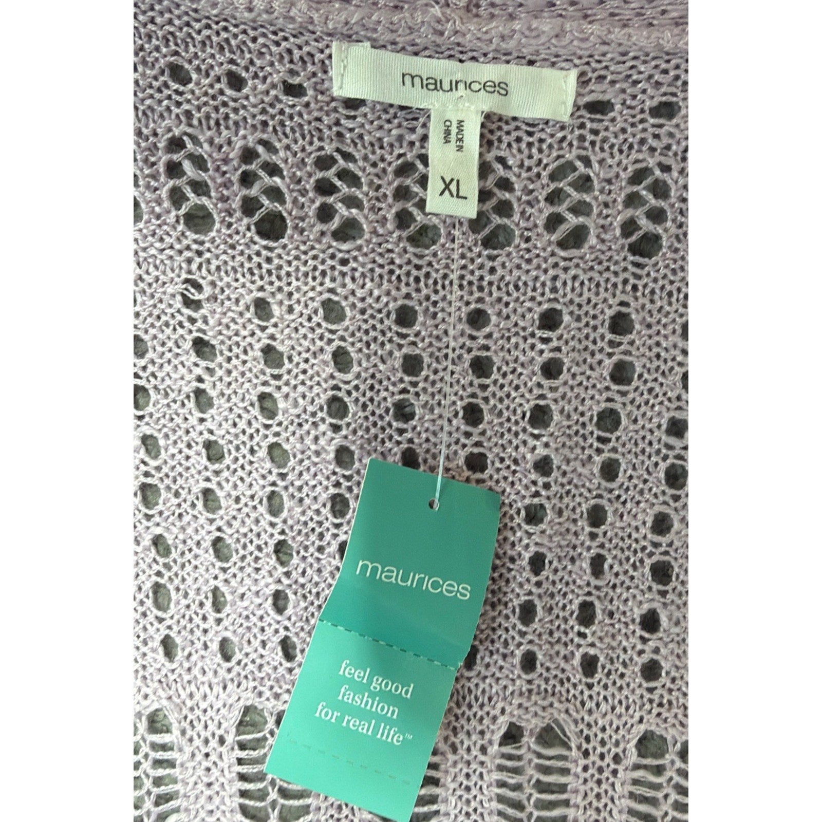 Maurices Lavender Open Front Long Sleeve Cardigan Sweater Womans Size XL NWT