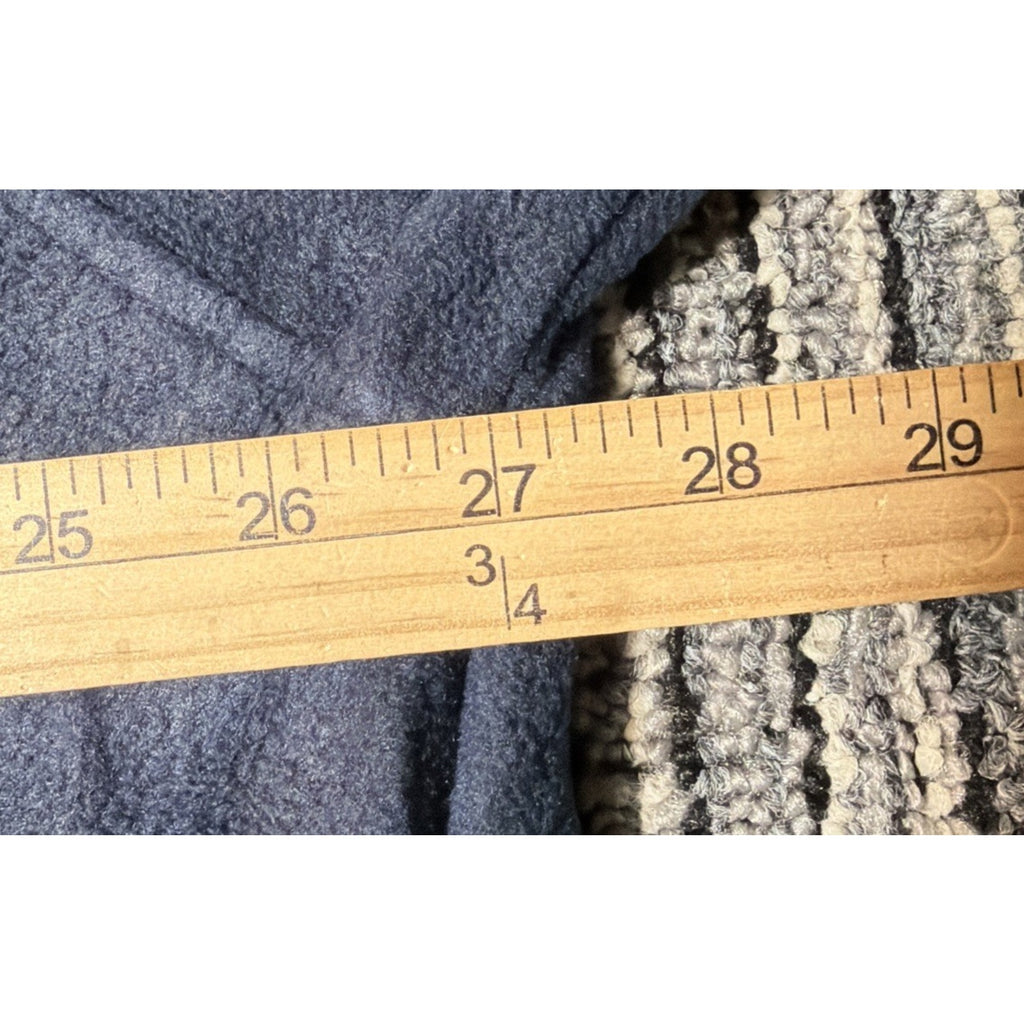 Burnside Polar Fleece Quarter-Zip Scuba Hooded Pullover Navy Blue XL New