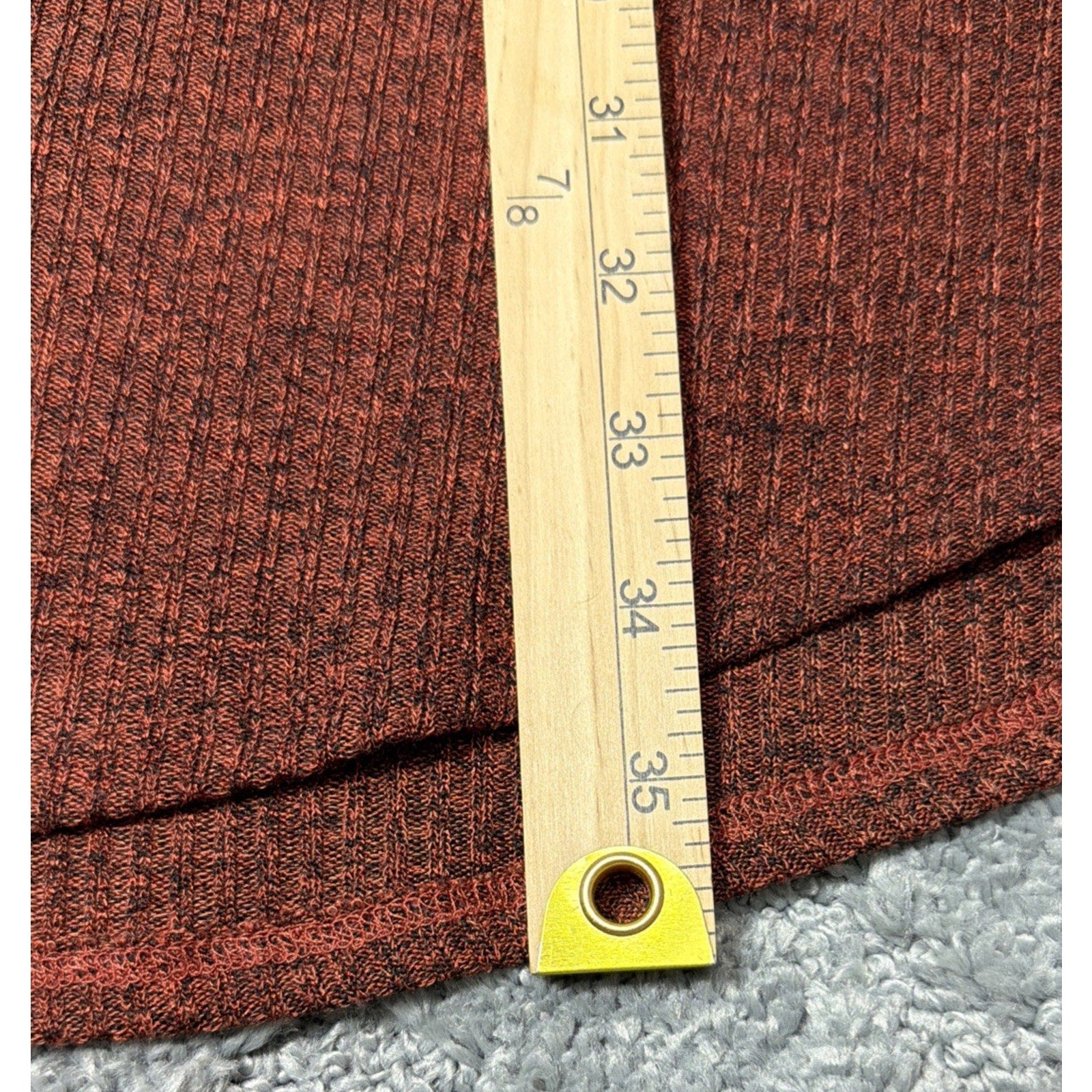 Jodifl Women’s Burnt Orange Ribbed Long Sleeve Tunic Sweater Dress Size Small