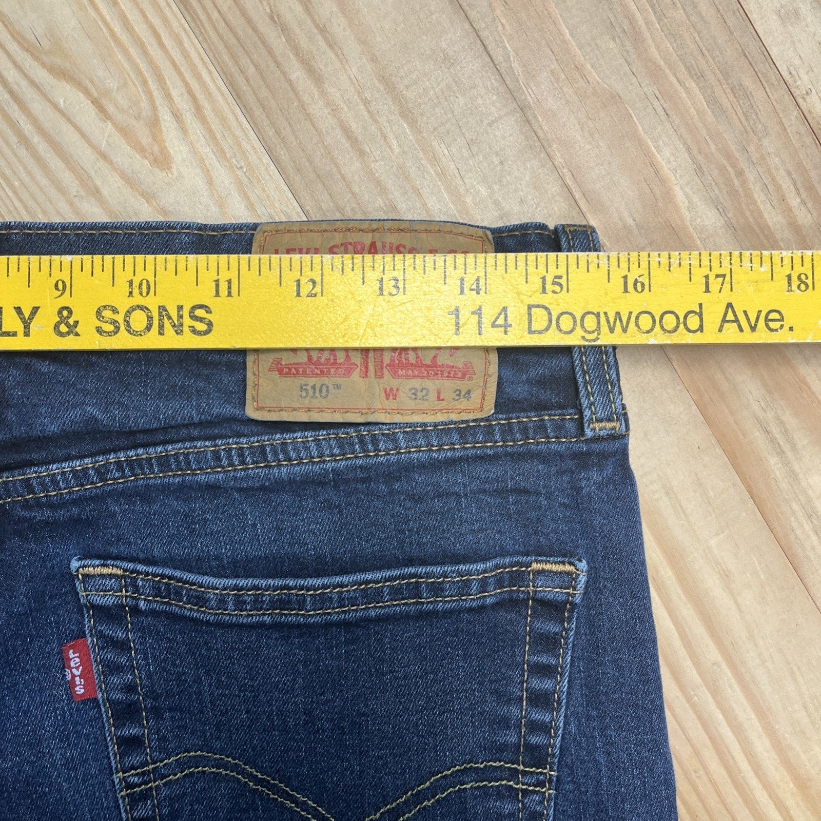 Levi's Jeans Men's 32x34 Skinny 510 Mid Rise Zip Fly Blue Denim Pants