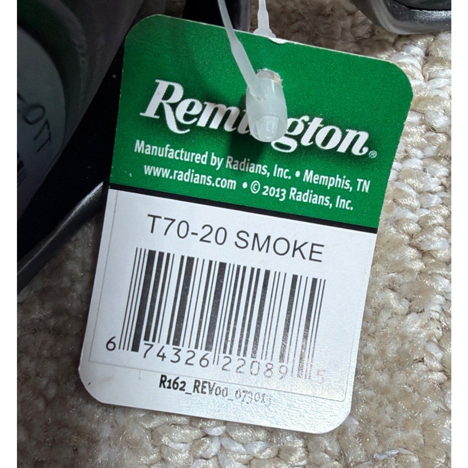 Remington Radians Safety Riding Sunglasses Smoke Gray NWT Biker Hunter Safety