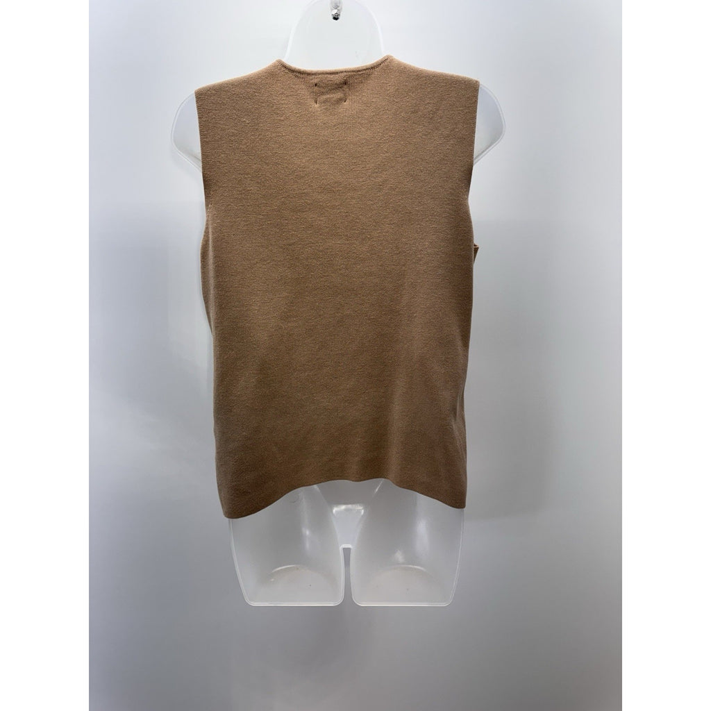 CHICO'S Square Neck Tank Camel 100% Cotton Ribbed Women’s Size 2 (US Large)