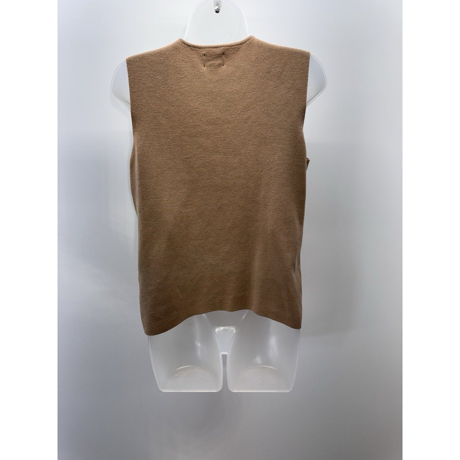 CHICO'S Square Neck Tank Camel 100% Cotton Ribbed Women’s Size 2 (US Large)
