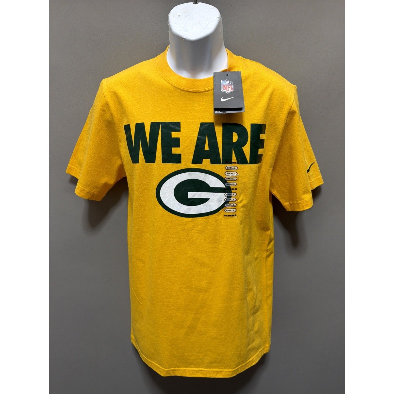 Green Bay Packers Nike NFL Shirt Men Size S We Are Green Bay Yellow New 2014