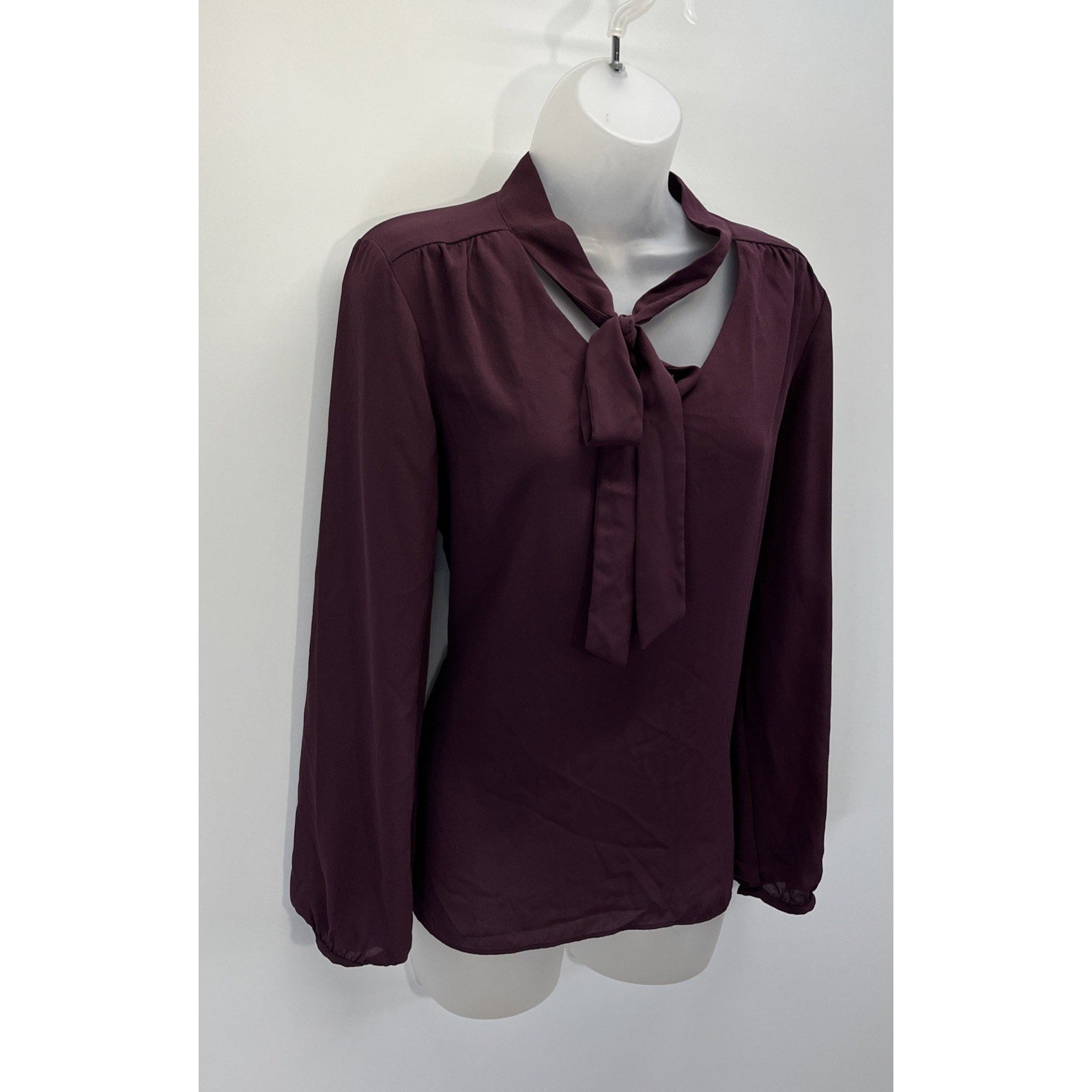 Adrienne Vittadini Tie Front Size S Purple Blouse